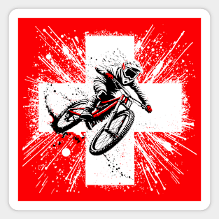 Swiss Mountain Biker - MTB Switzerland Mountainbike Magnet